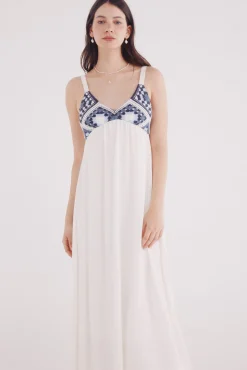 Springfield Vestido midi combinado crochet