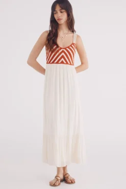 Springfield Vestido midi combinado crochet