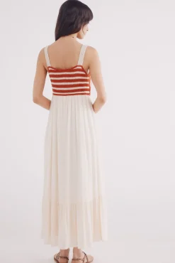 Springfield Vestido midi combinado crochet