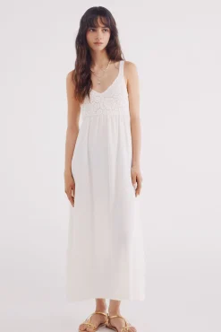 Springfield Vestido midi combinado crochet