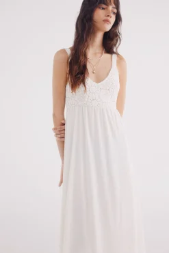 Springfield Vestido midi combinado crochet
