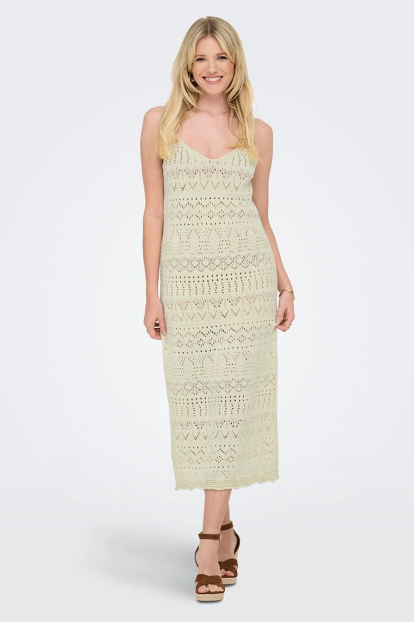 Only Vestido midi crochet