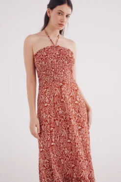 Springfield Vestido midi cuerpo nido de abeja