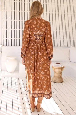 Jaase Vestido midi de manga larga Boheme