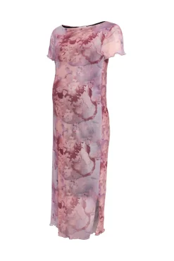 Mamalicious Vestido midi efecto mesh maternity