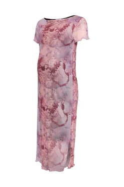 Mamalicious Vestido midi efecto mesh maternity