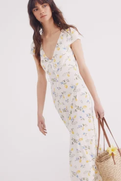 Springfield Vestido midi estampado limones