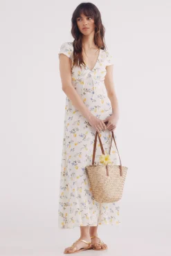 Springfield Vestido midi estampado limones