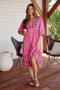 Jaase Vestido midi estampado Monday