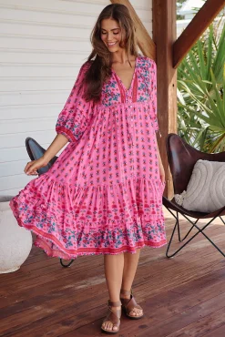 Jaase Vestido midi estampado Monday