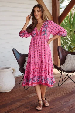 Jaase Vestido midi estampado Monday