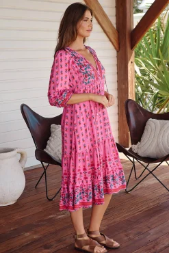 Jaase Vestido midi estampado Monday