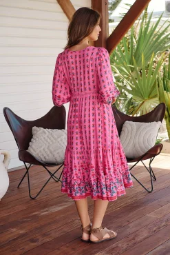 Jaase Vestido midi estampado Monday