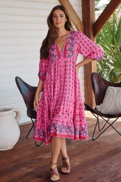 Jaase Vestido midi estampado Monday