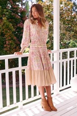 Jaase Vestido midi estampado Serenade