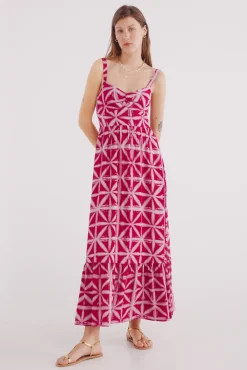 Springfield Vestido midi estampado tropical