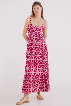 Springfield Vestido midi estampado tropical