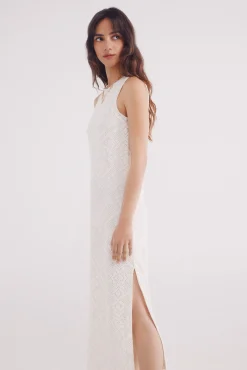 Springfield Vestido midi estructura rombos flores