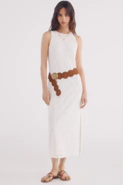 Springfield Vestido midi estructura rombos flores