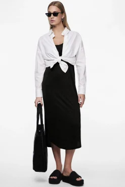 Pieces Vestido midi fluido con lurex