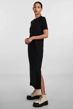 Pieces Vestido midi manga corta