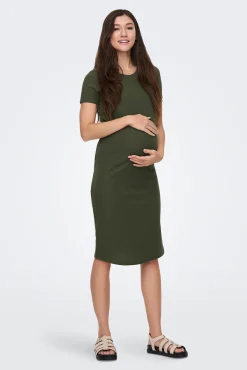 Only Maternity Vestido midi manga corta maternity