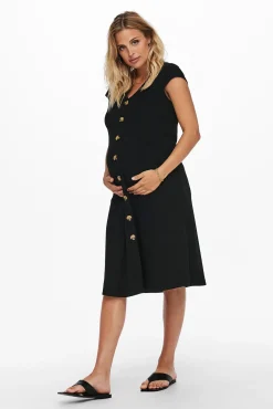 Only Maternity Vestido midi maternity con botones