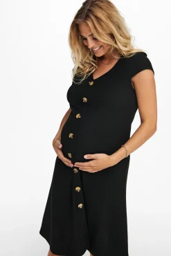 Only Maternity Vestido midi maternity con botones
