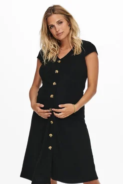 Only Maternity Vestido midi maternity con botones