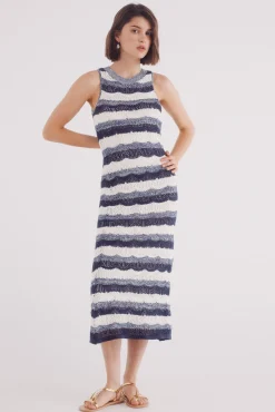 Springfield Vestido midi punto estructura