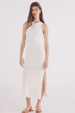 Springfield Vestido midi punto pointelle
