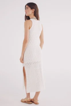 Springfield Vestido midi punto pointelle