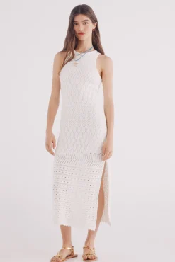 Springfield Vestido midi punto pointelle
