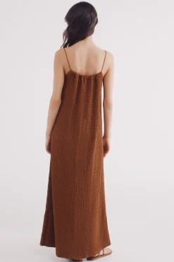 Springfield Vestido midi tirantes bolitas