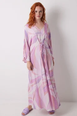 Women'secret Vestido midi viscosa print geométrico