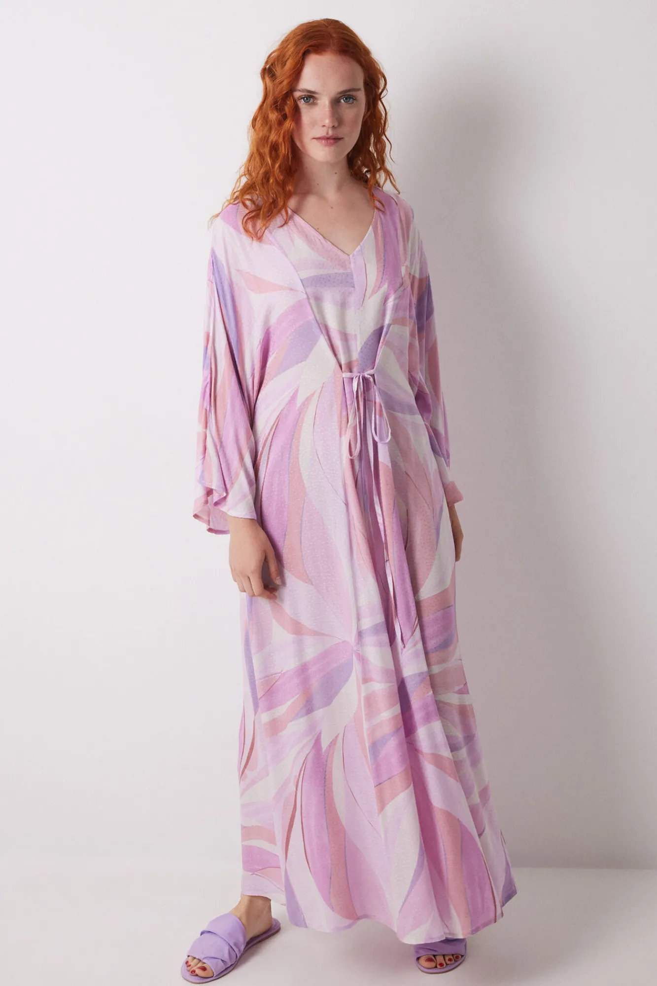 Women'secret Vestido midi viscosa print geométrico