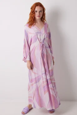 Women'secret Vestido midi viscosa print geométrico