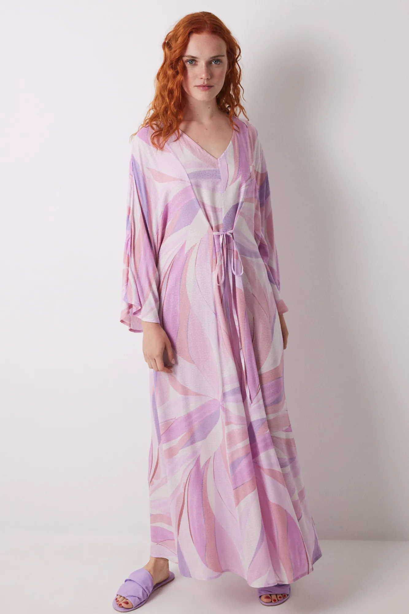 Women'secret Vestido midi viscosa print geométrico