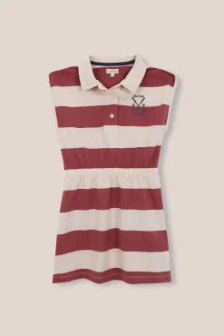 Crianças Gocco Vestido polo de rayas rosa
