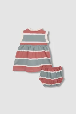 Crianças Gocco Vestido polo de rayas tricolor