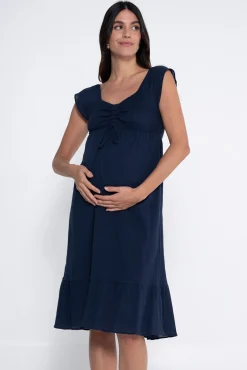Ohma! Vestido premamá corto con smock