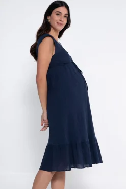 Ohma! Vestido premamá corto con smock