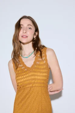 Slowlove Vestido punto calado