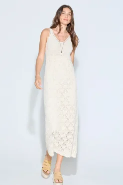 Slowlove Vestido punto calado
