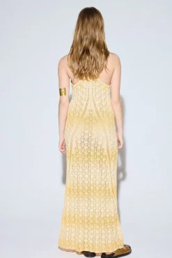 Slowlove Vestido punto calado halter