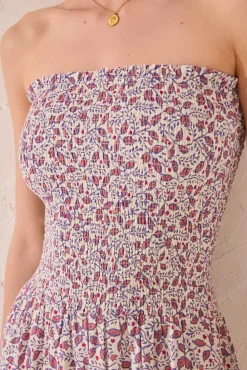 Women'secret Vestido sin tirantes largo morado