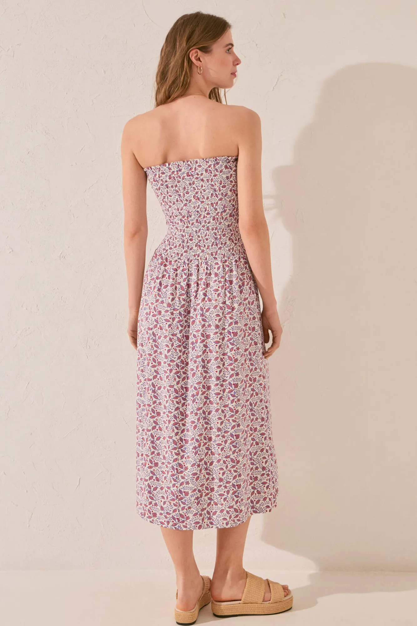 Women'secret Vestido sin tirantes largo morado