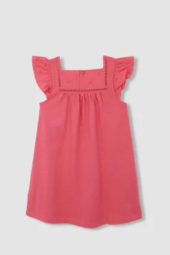 Crianças Gocco Vestido volantes mangas rosa