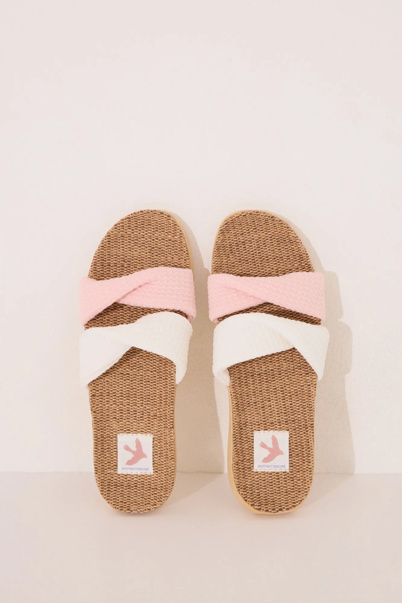 Women'secret Zapatillas abiertas raffia nudos
