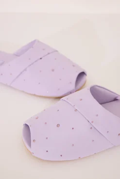 Women'secret Zapatillas casa lila strass rosa